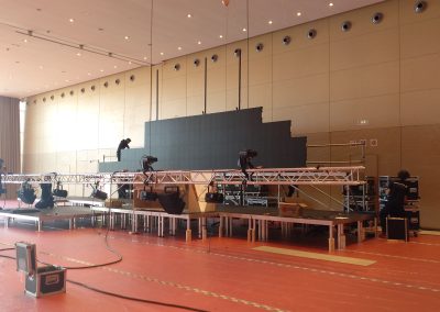 Truss structures for LED screen groud support and rigging for lighting - OCTO Barcelona & Mallorca